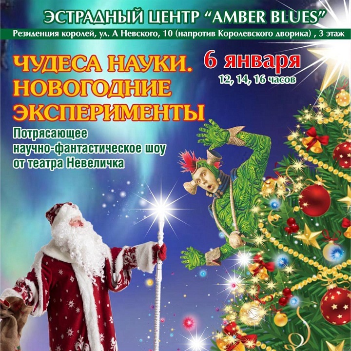 6 января, 12:00, 14:00 и 16:00, от 400 рублейЭстрадный центр Amber Blues. Калининград, ул. Александра Невского, 10 